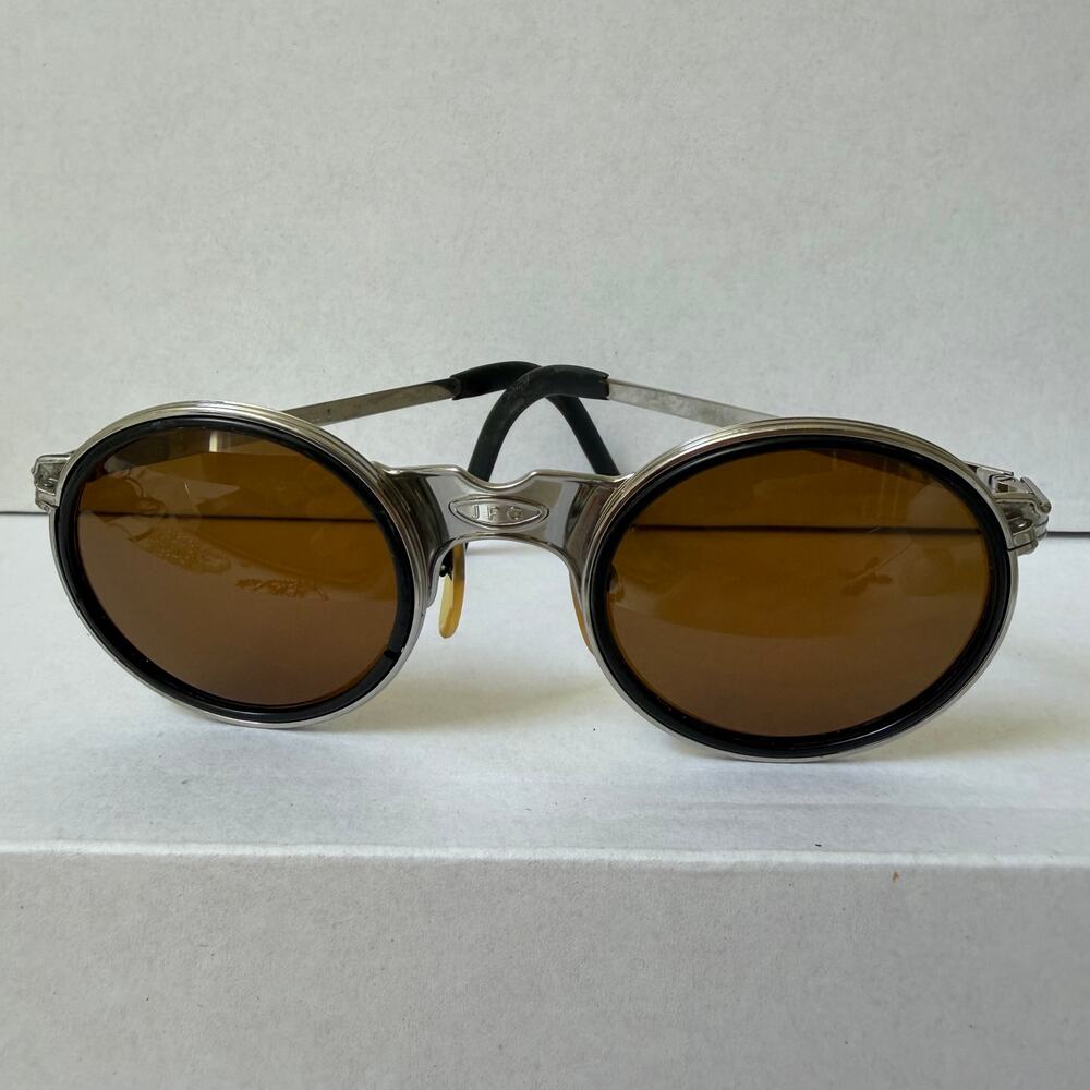 Vintage Jean Paul Gaultier 56-3272 Silver Round Steampunk Sunglasses JPG Japan